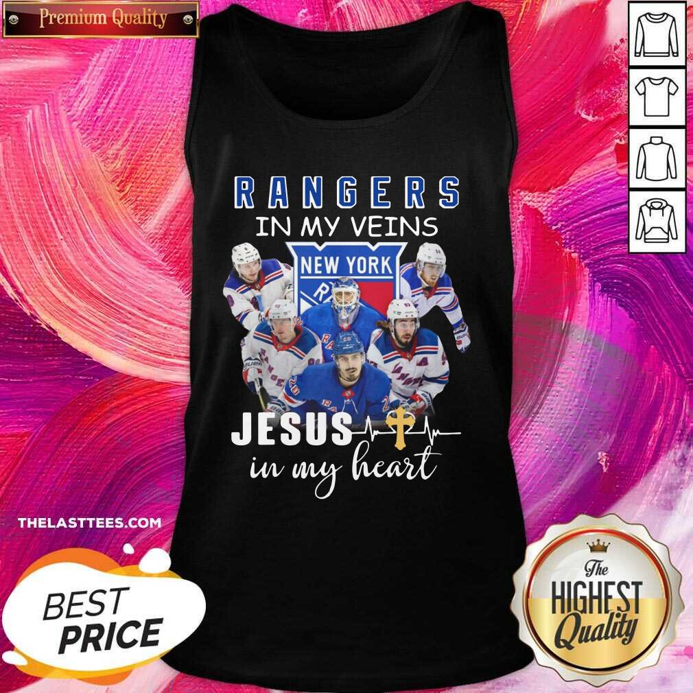 Premium The New York Rangers Team Players In My Veins Jesus In My Heart Shirt - Image 4