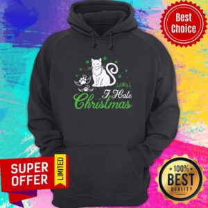 Alternative view of I Hate Christmas Cat Paw Cat Shirt