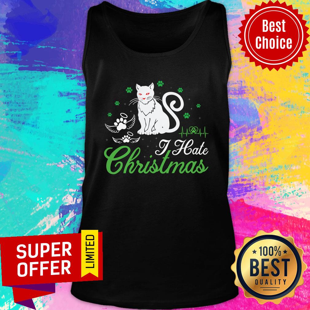 I Hate Christmas Cat Paw Cat Shirt - Image 3