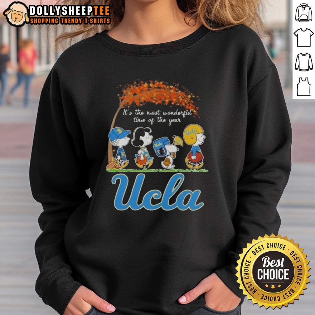 Awesome Ucla Bruins X Peanuts Snoopy And Friends Autumn It's The Most Wonderful Time Of The Year T-Shirt - Image 5