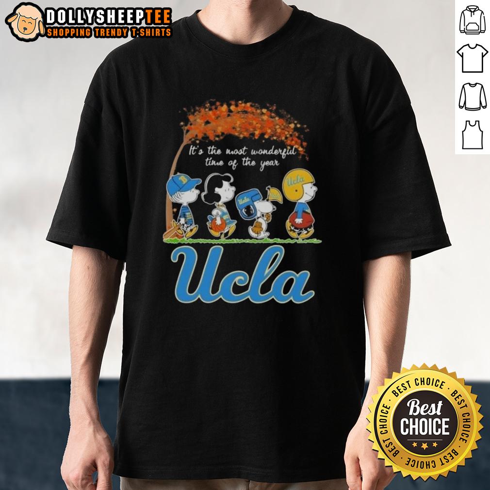 Awesome Ucla Bruins X Peanuts Snoopy And Friends Autumn It's The Most Wonderful Time Of The Year T-Shirt