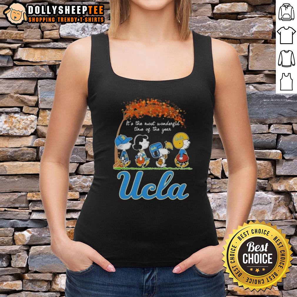Awesome Ucla Bruins X Peanuts Snoopy And Friends Autumn It's The Most Wonderful Time Of The Year T-Shirt - Image 4