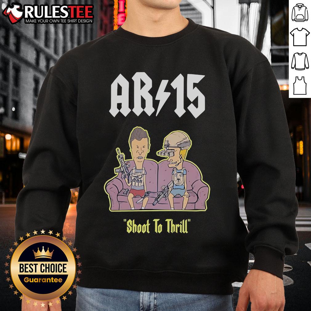 Funny Beavis And Butthead AR 15 Shoot To Thrill Sofa T-Shirt - Image 5