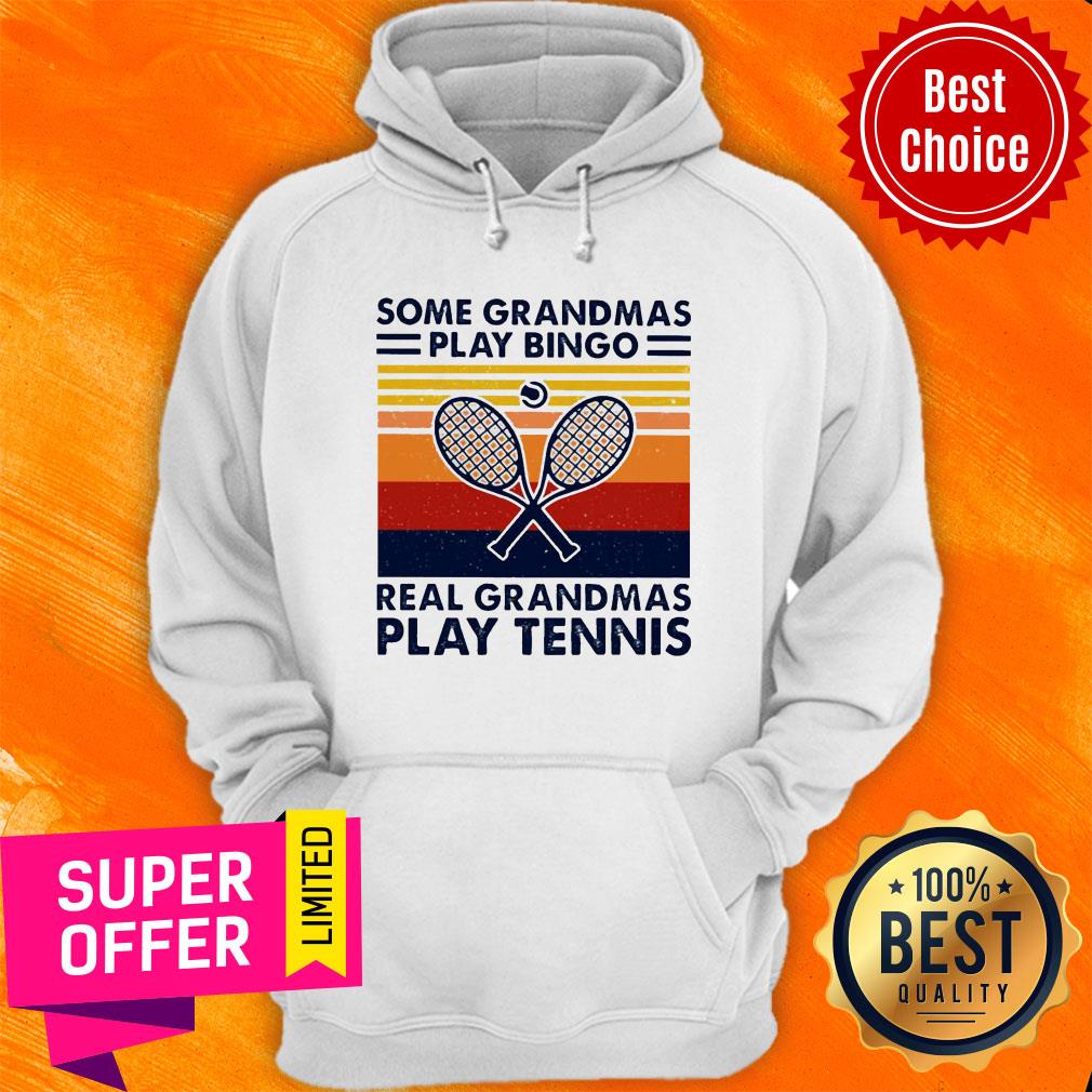 Some Grandmas Play Bingo Real Grandmas Play Tennis Vintage Shirt - Image 2