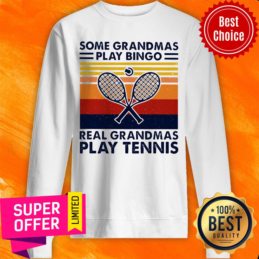 Some Grandmas Play Bingo Real Grandmas Play Tennis Vintage Shirt - Image 5