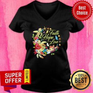 Alternative view of Turtle Faith Hope Love Flowers Shirt