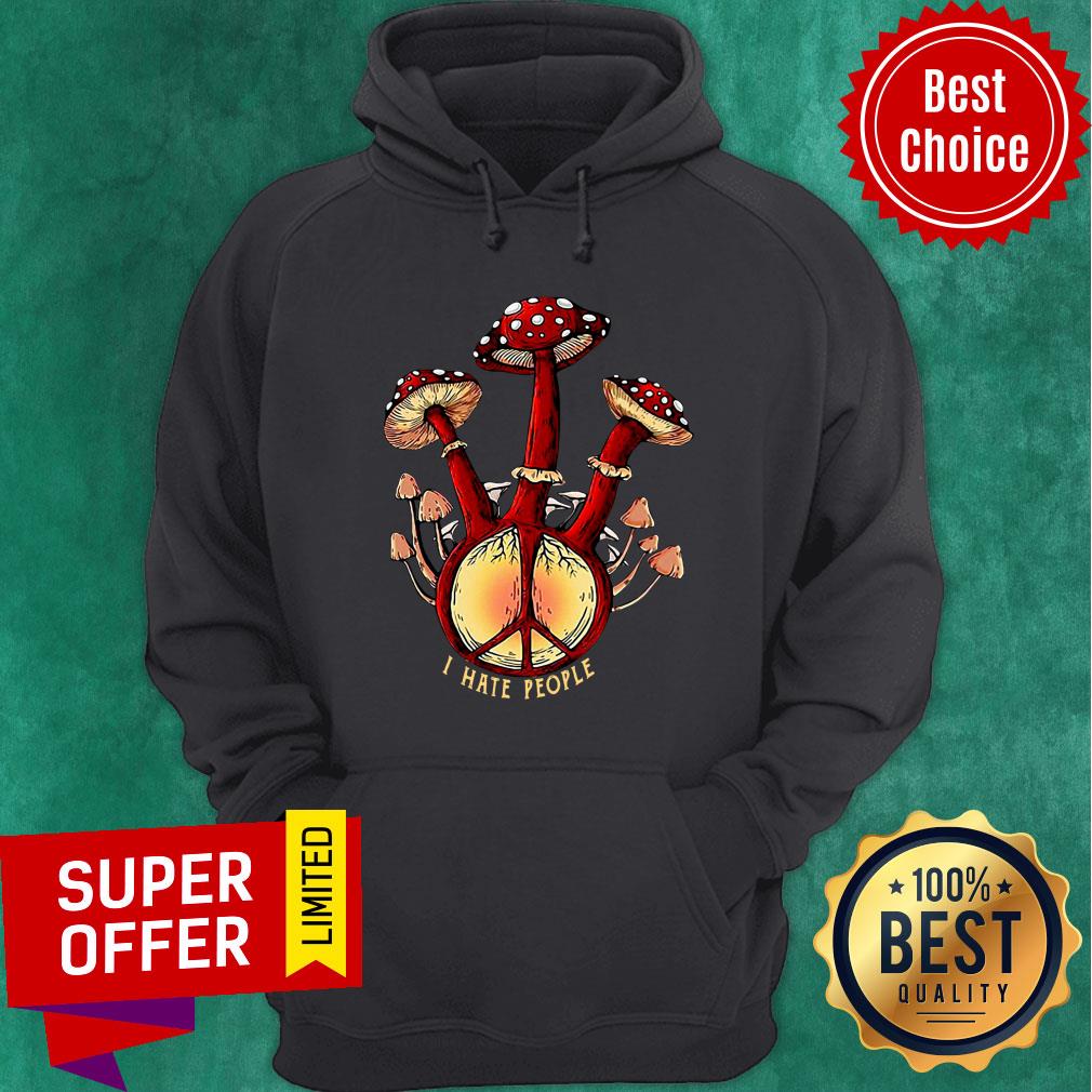 Hippie Mushroom I Hate People Shirt - Image 5