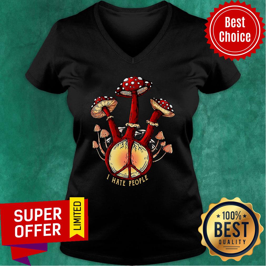 Hippie Mushroom I Hate People Shirt - Image 2
