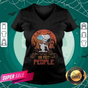Alternative view of Halloween Snoopy Six Feet People Pumpkins Shirt