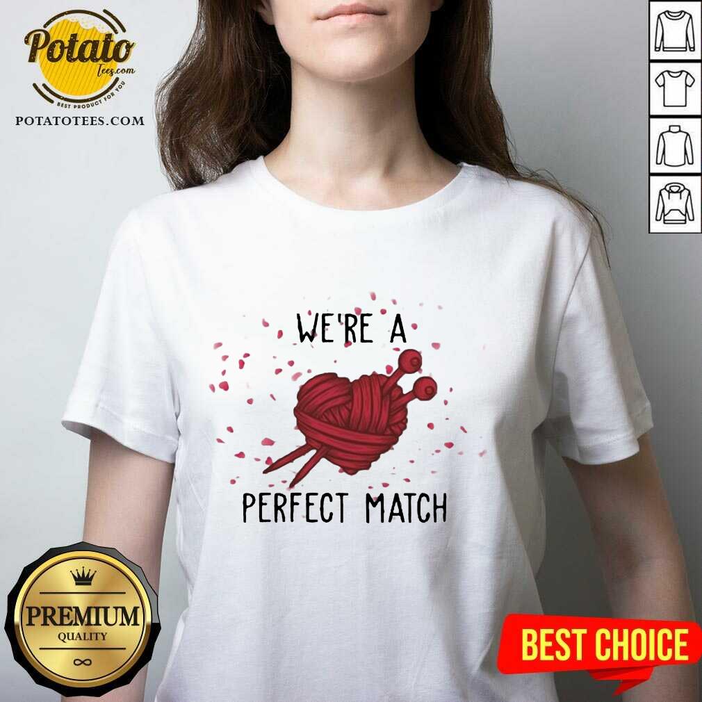 Official Crochet We’re A Perfect Match Valentine Shirt - Image 3