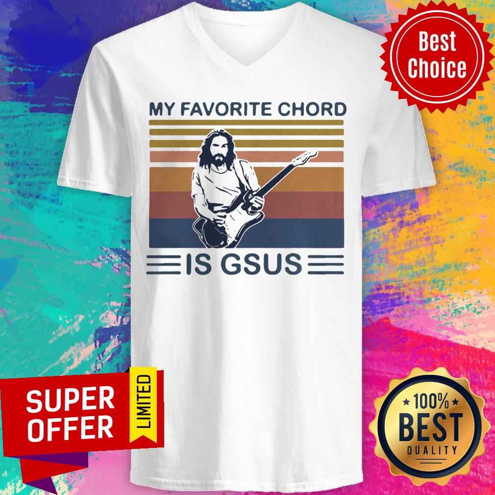 Awesome Jesus Guitar My Favorite Chord Is Gsus Vintage Shirt - Image 4