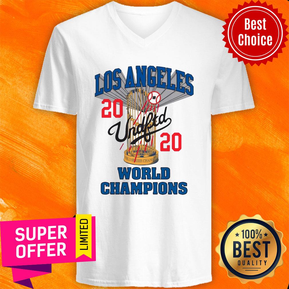 MLB Los Angeles Dodgers Undefeated 2020 World Championship Dodgers National League Champions 2020 Blue Shirt - Image 3