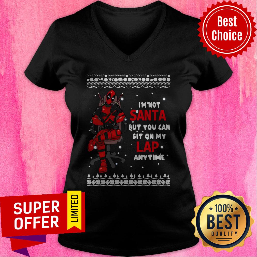 Deadpool I'm Not Santa But You Can Sit On My Lap Anytime Christmas Shirt - Image 4