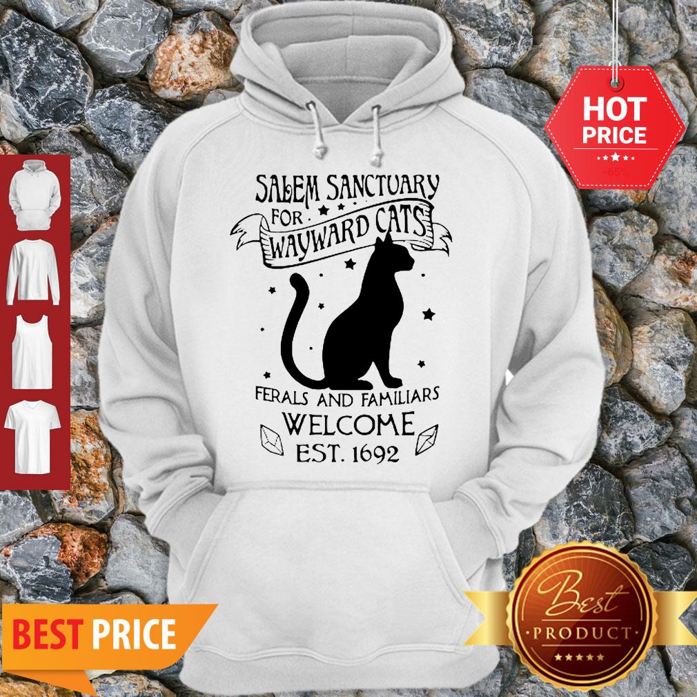 Cat Salem Sanctuary For Wayward Cats Ferals And Familiars Welcome Shirt - Image 2