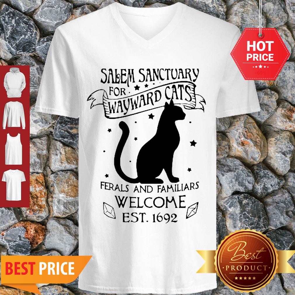 Cat Salem Sanctuary For Wayward Cats Ferals And Familiars Welcome Shirt - Image 5
