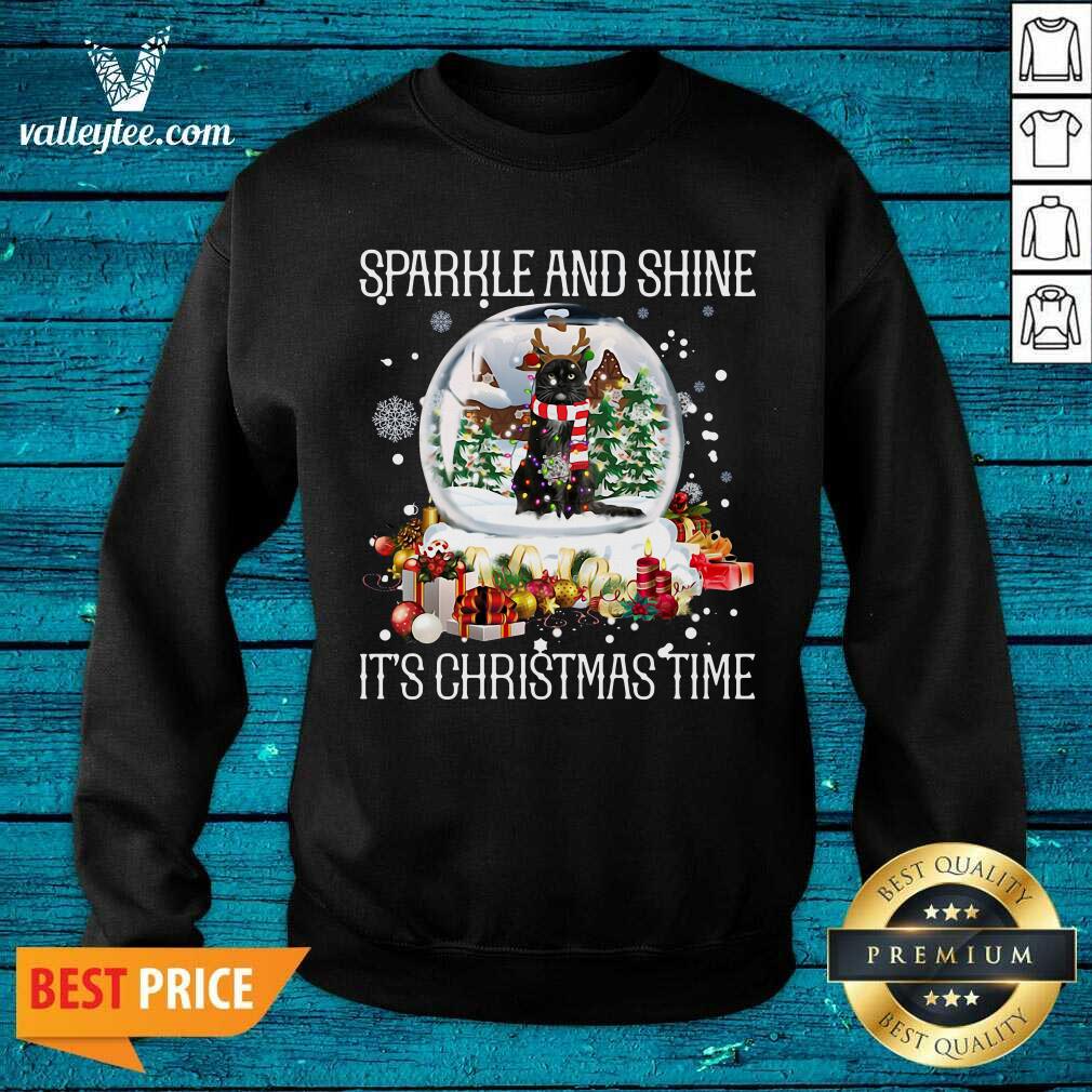 Sweet Cat Sparkle And Shine It's Christmas Time Shirt