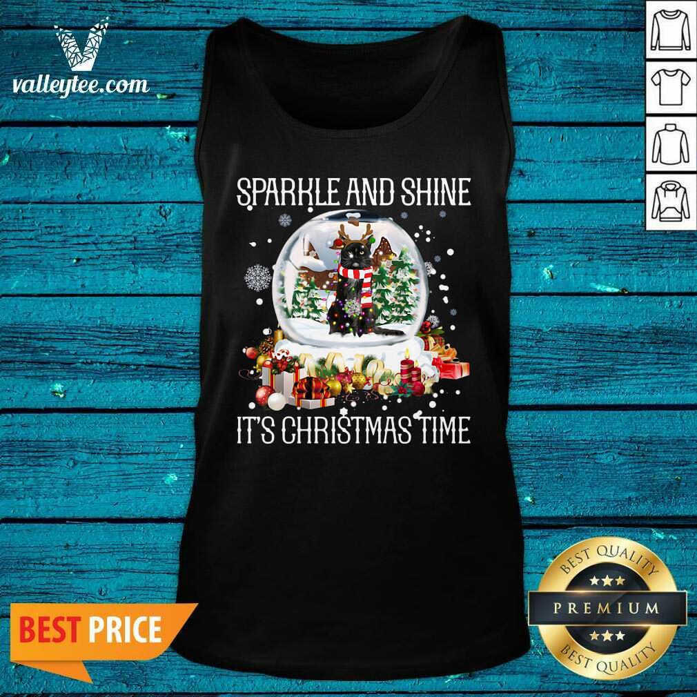 Sweet Cat Sparkle And Shine It's Christmas Time Shirt - Image 4