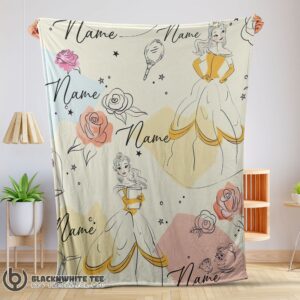 Awesome Disney Elegant Princess Belle Pretty Blanket Fleece Customized Blanket
