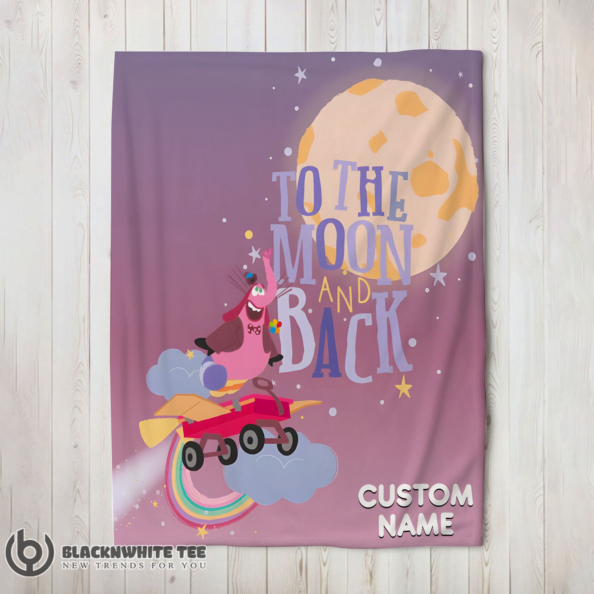 Cute Perfect Disney Inside Out Bing Bong To The Moon And Back Blanket Fleece Customized Blanket