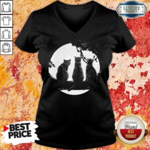 Alternative view of Funny Three Cats Under The Moon Shirt