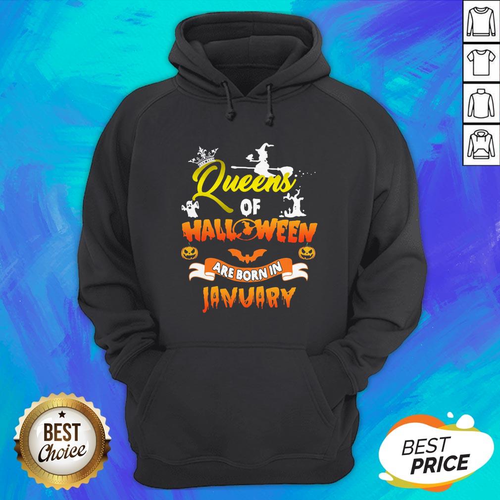 Official Queen Of Halloween Are Born In January Shirt - Image 3