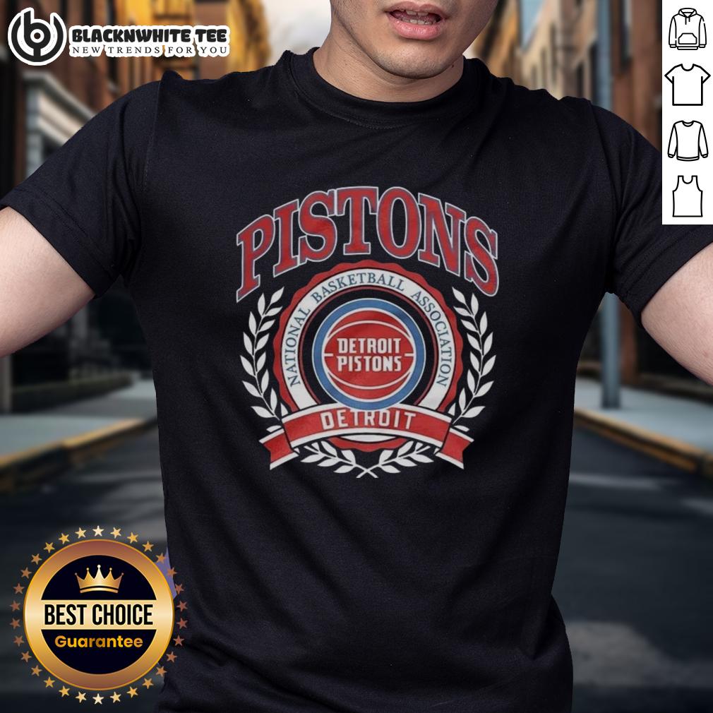 Good Detroit Pistons National Basketball Association Logo Laurel Wreath Frame Retro T-Shirt