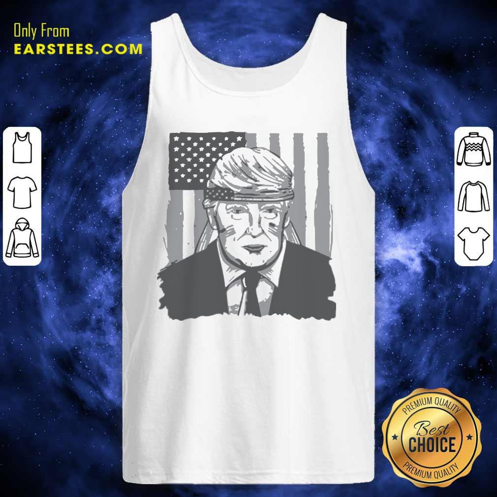 Official America Ribbon Usa Flag Donald Trump 2020 Graphic Shirt - Image 4