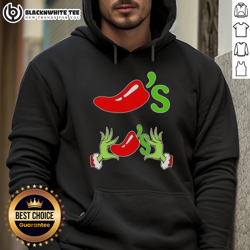 Happy Grinch Hands Love Chili's Merry Christmas T-Shirt - Image 2