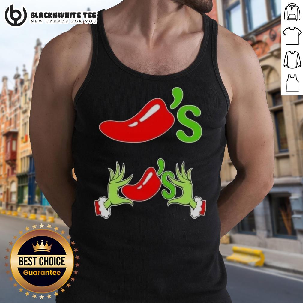 Happy Grinch Hands Love Chili's Merry Christmas T-Shirt - Image 4