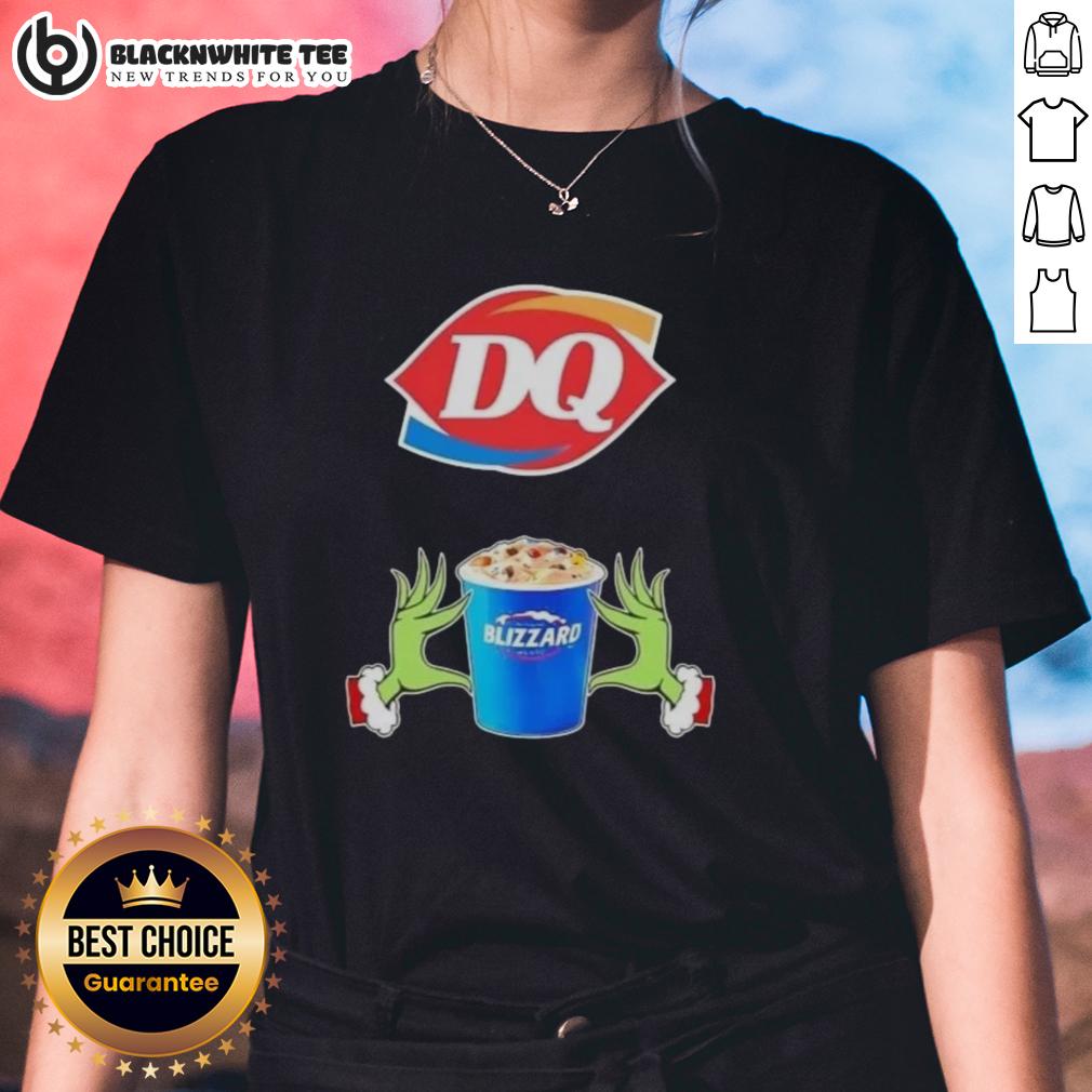 Happy Grinch Hands Love Dairy Queen Merry Christmas T-Shirt - Image 3