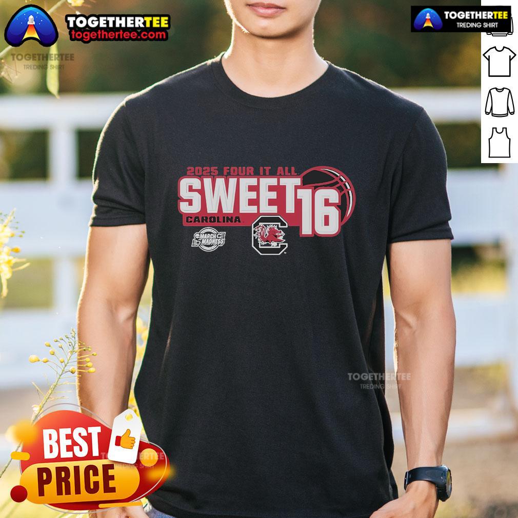 Official South Carolina Gamecocks Sweet 16 2025 Women's Basketball Four It All T-Shirt