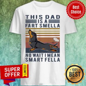 Official Vintage Dachshund This Dad Is A Fart Smella No Wait I Mean Smart Fella Shirt