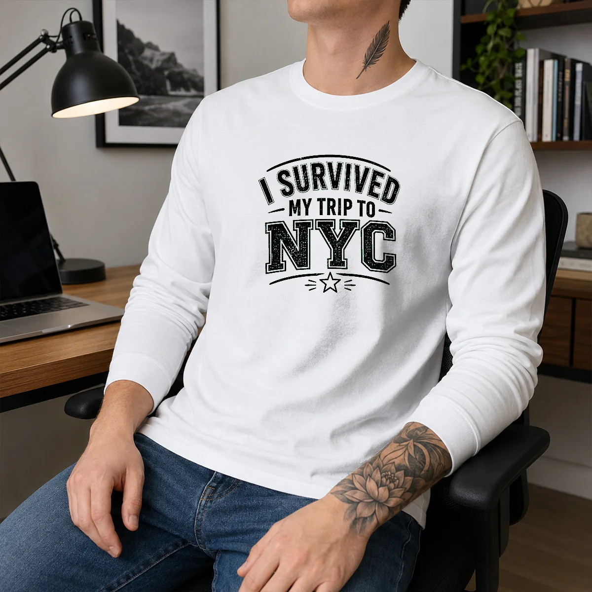 Premium I Survived My Trip To NYC Funny Tee Line Art Shirt - Image 3