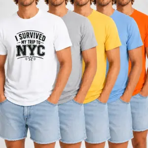 Alternative view of Premium I Survived My Trip To NYC Funny Tee Line Art Shirt