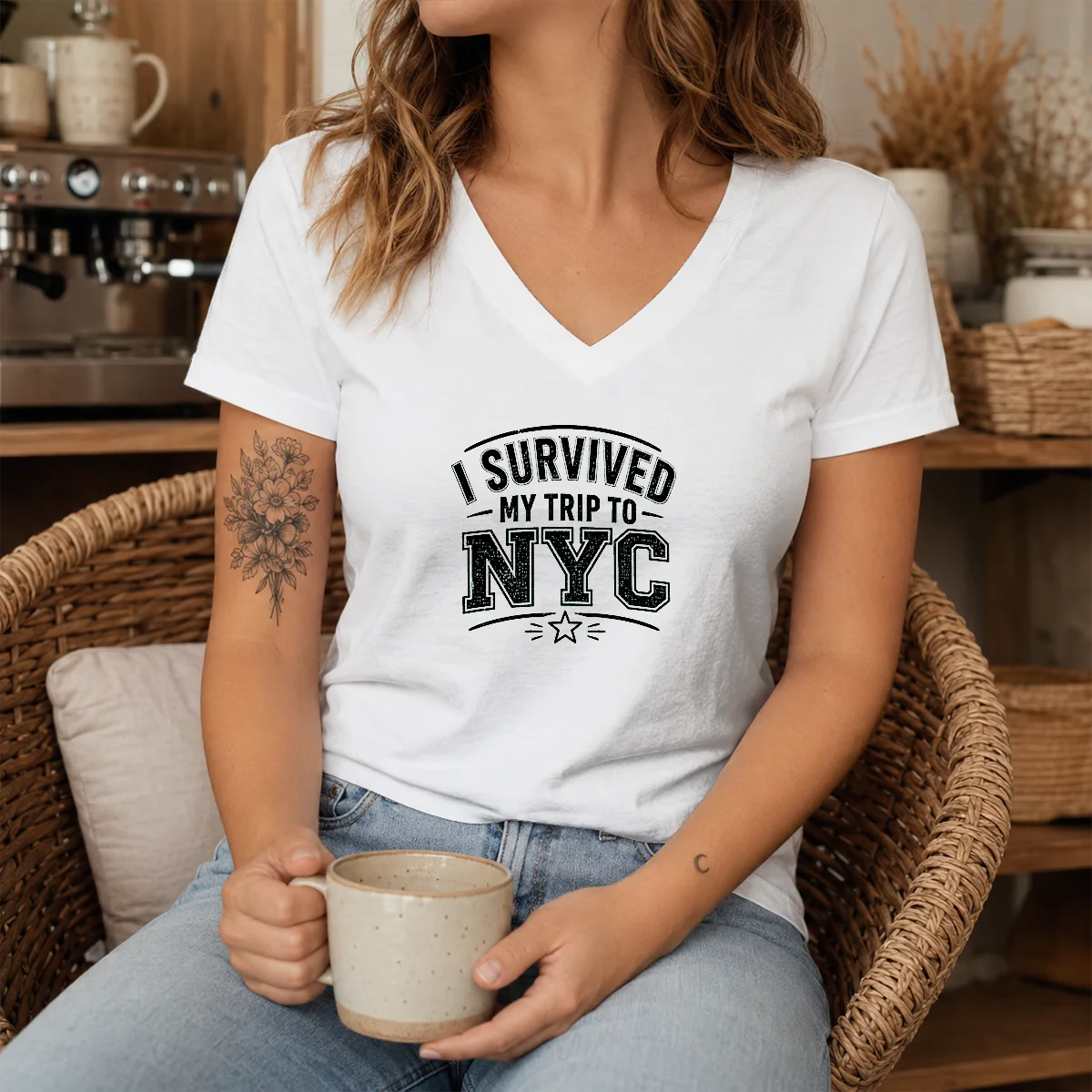 Premium I Survived My Trip To NYC Funny Tee Line Art Shirt - Image 8