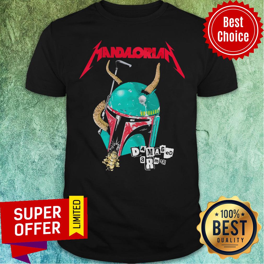 Premium Star Wars Metallica Mandalorian Damaged Armor Shirt