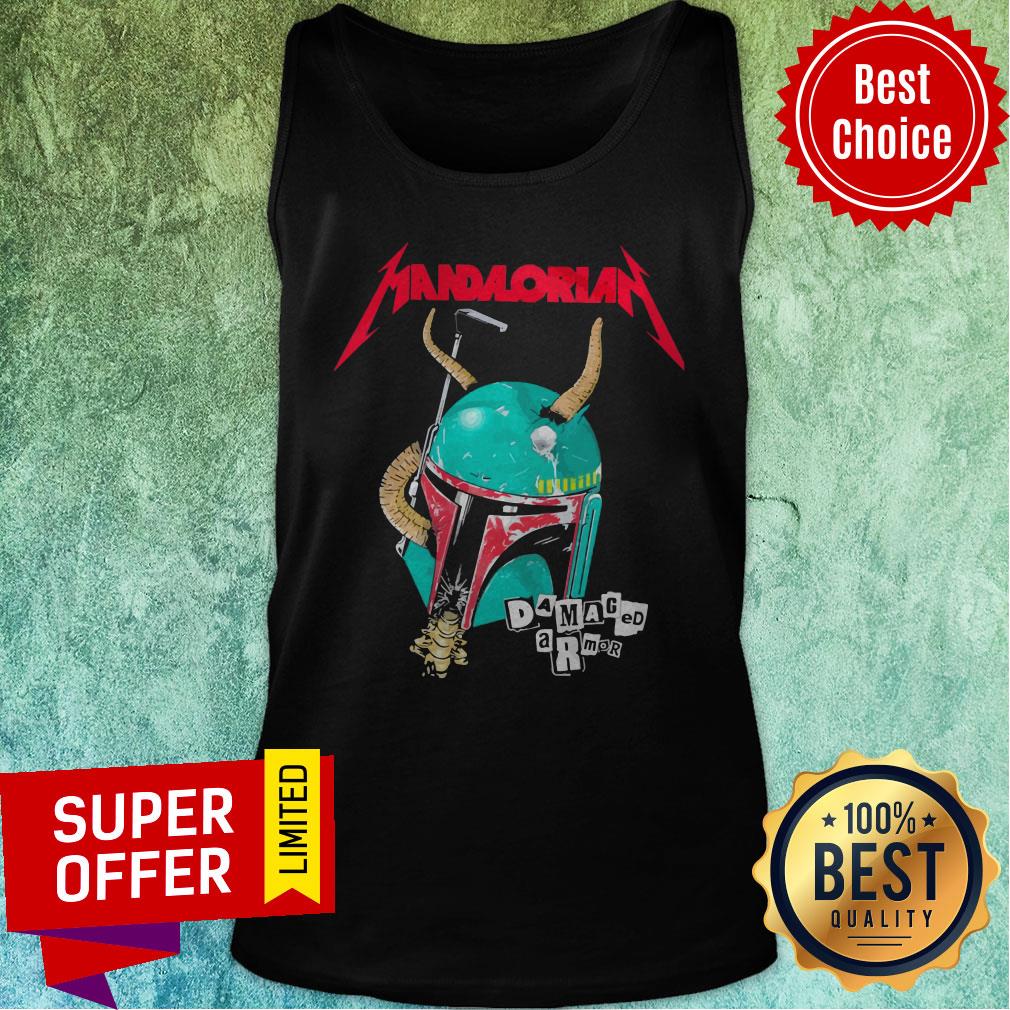 Premium Star Wars Metallica Mandalorian Damaged Armor Shirt - Image 5