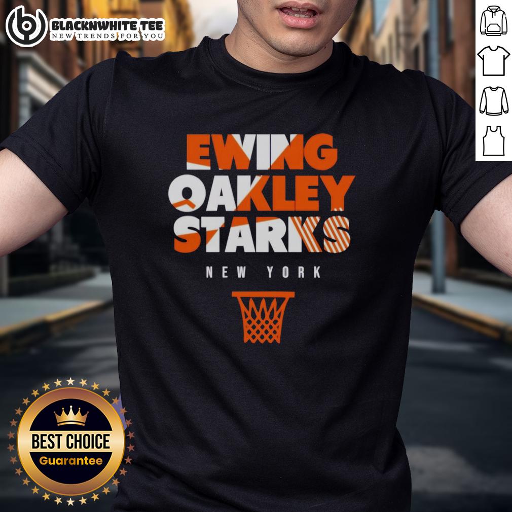 Top New York Knicks Ewing Oakley Starks Throwback Basketball T-Shirt