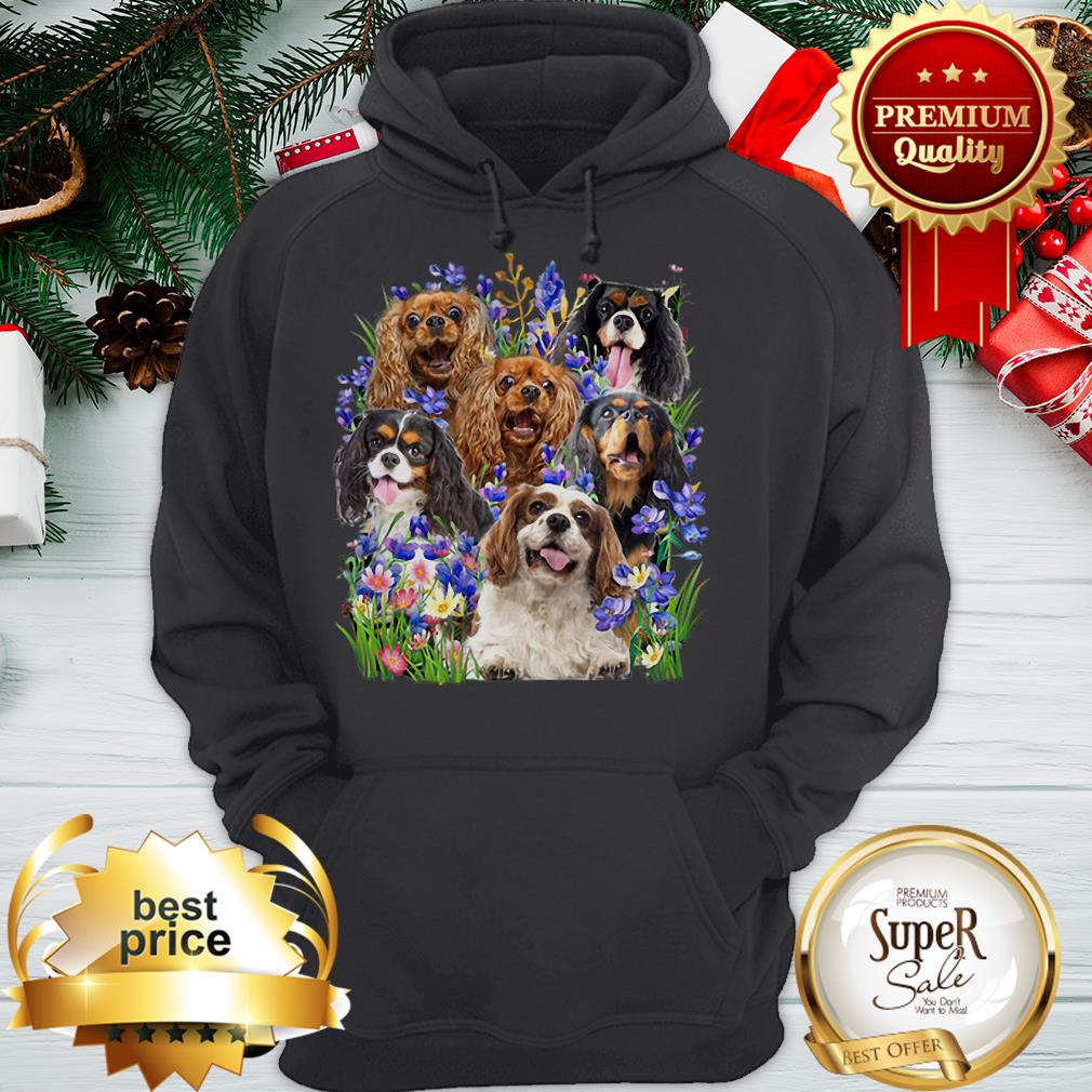 Cavalier King Charles Spaniel Purple Flowers Shirt - Image 5