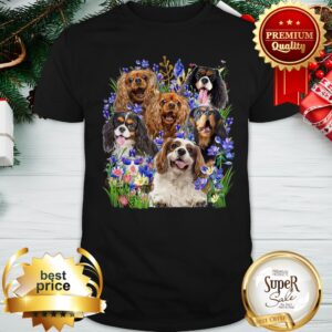 Cavalier King Charles Spaniel Purple Flowers Shirt