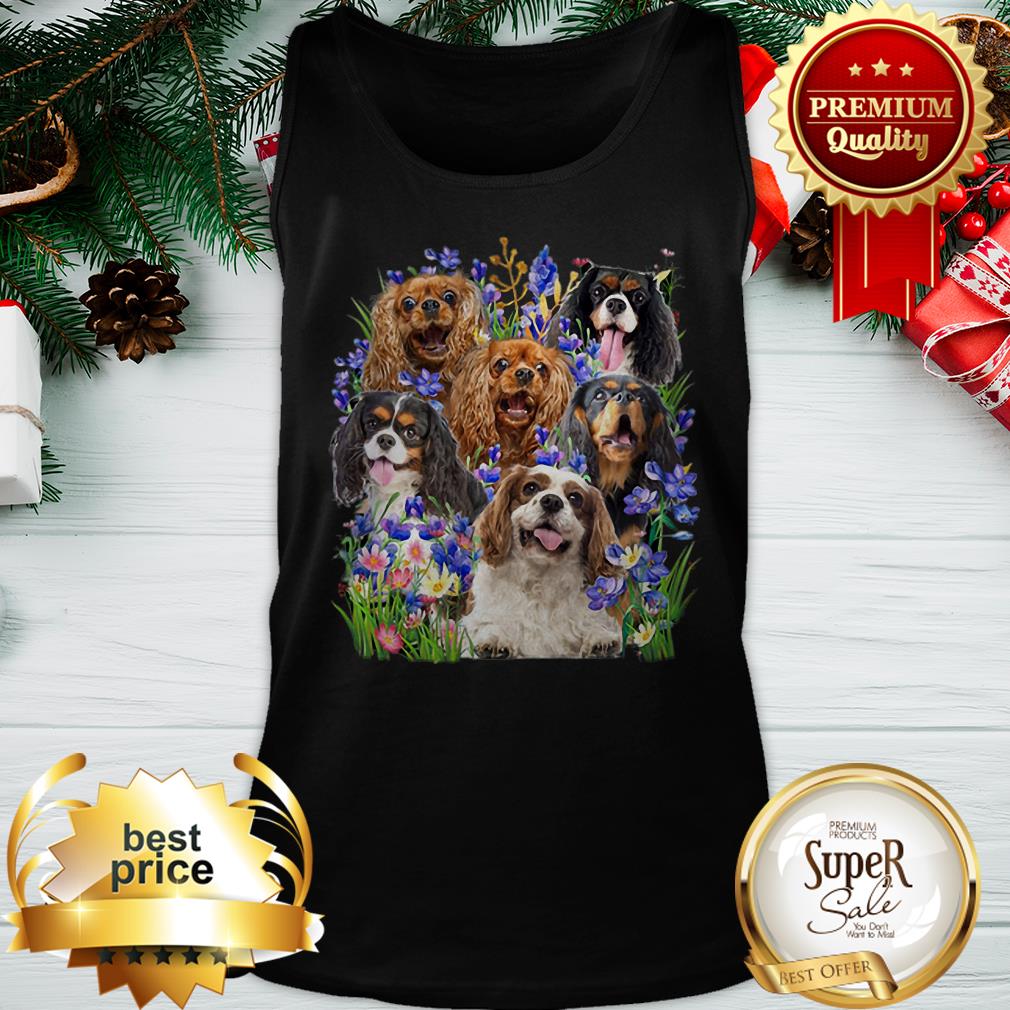 Cavalier King Charles Spaniel Purple Flowers Shirt - Image 3