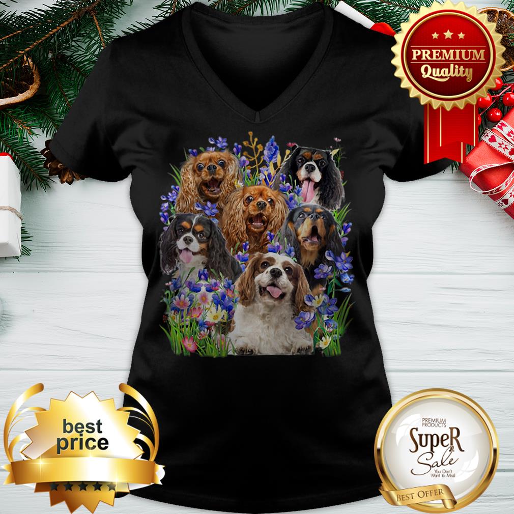 Cavalier King Charles Spaniel Purple Flowers Shirt - Image 2