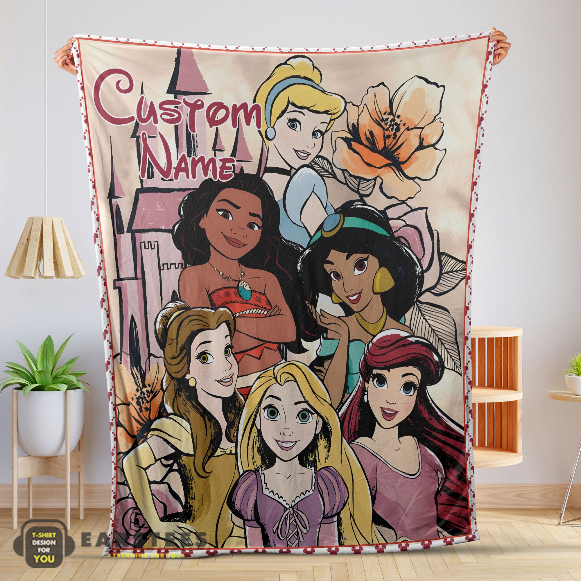Good Disney Cartoon Princess Characters Blanket Fleece Customized Blanket