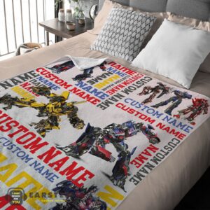 Alternative view of Good Transformers Optimus Prime & Bumblebee Blanket Fleece Customized Blanket