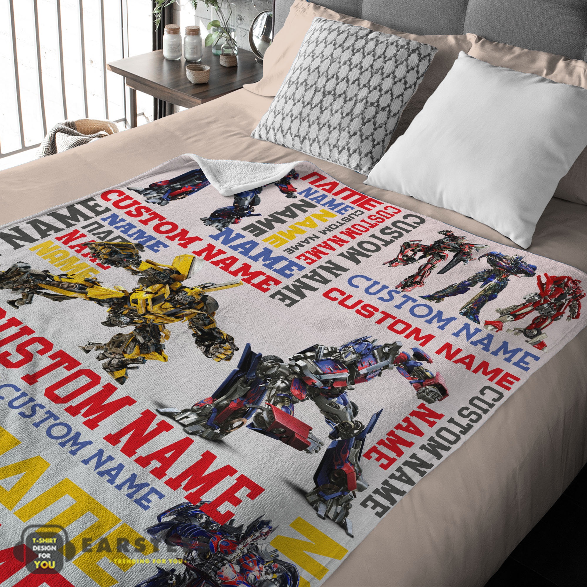 Good Transformers Optimus Prime & Bumblebee Blanket Fleece Customized Blanket - Image 2