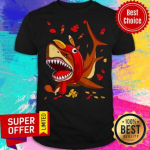 Premium Shark With Fall Thanksgiving Shirt