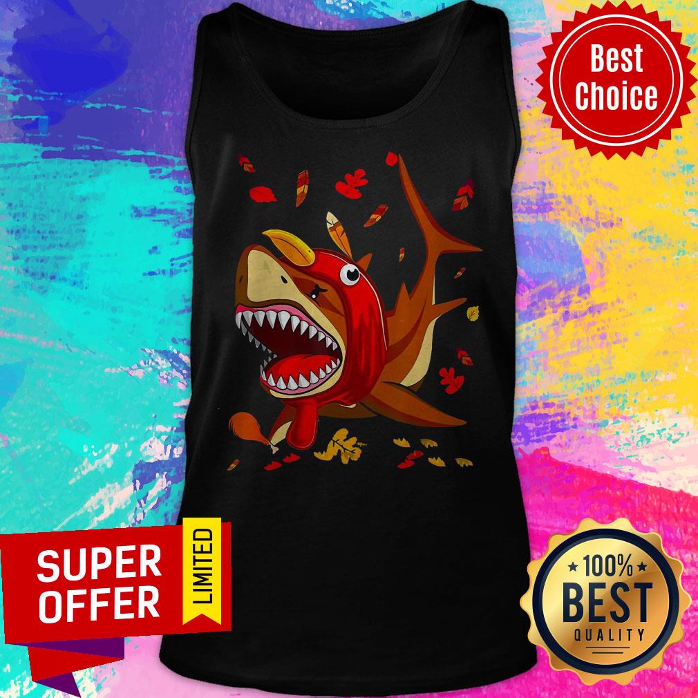 Premium Shark With Fall Thanksgiving Shirt - Image 4