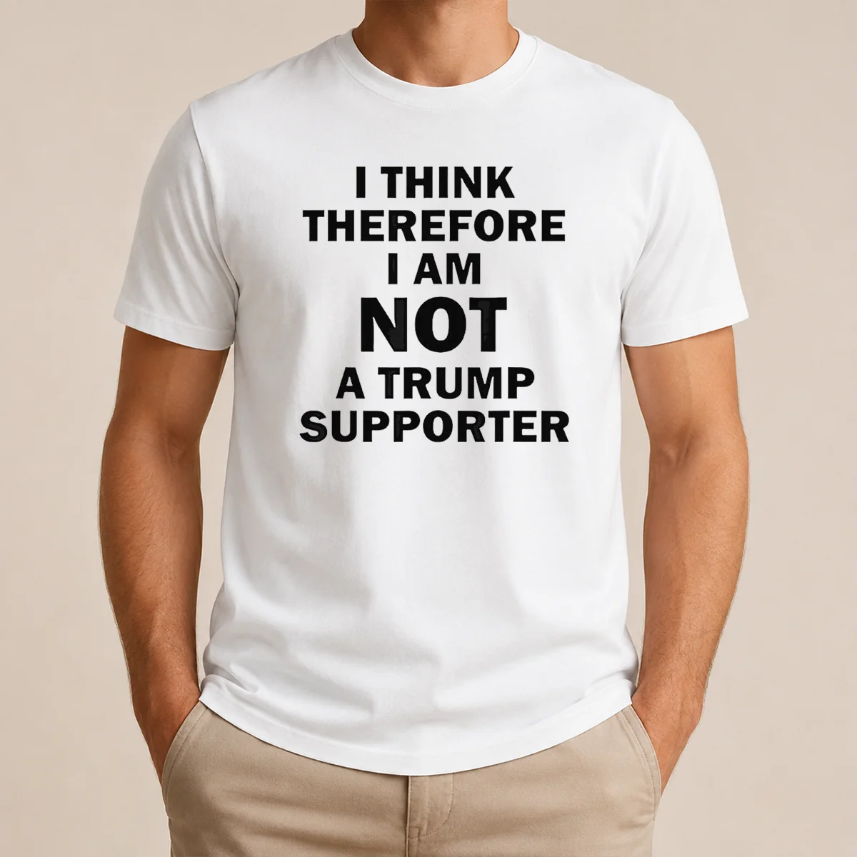 Pretty Premium Donald Trump Anti Political I Think Therefore I Am Not A Trump Supporter Shirt