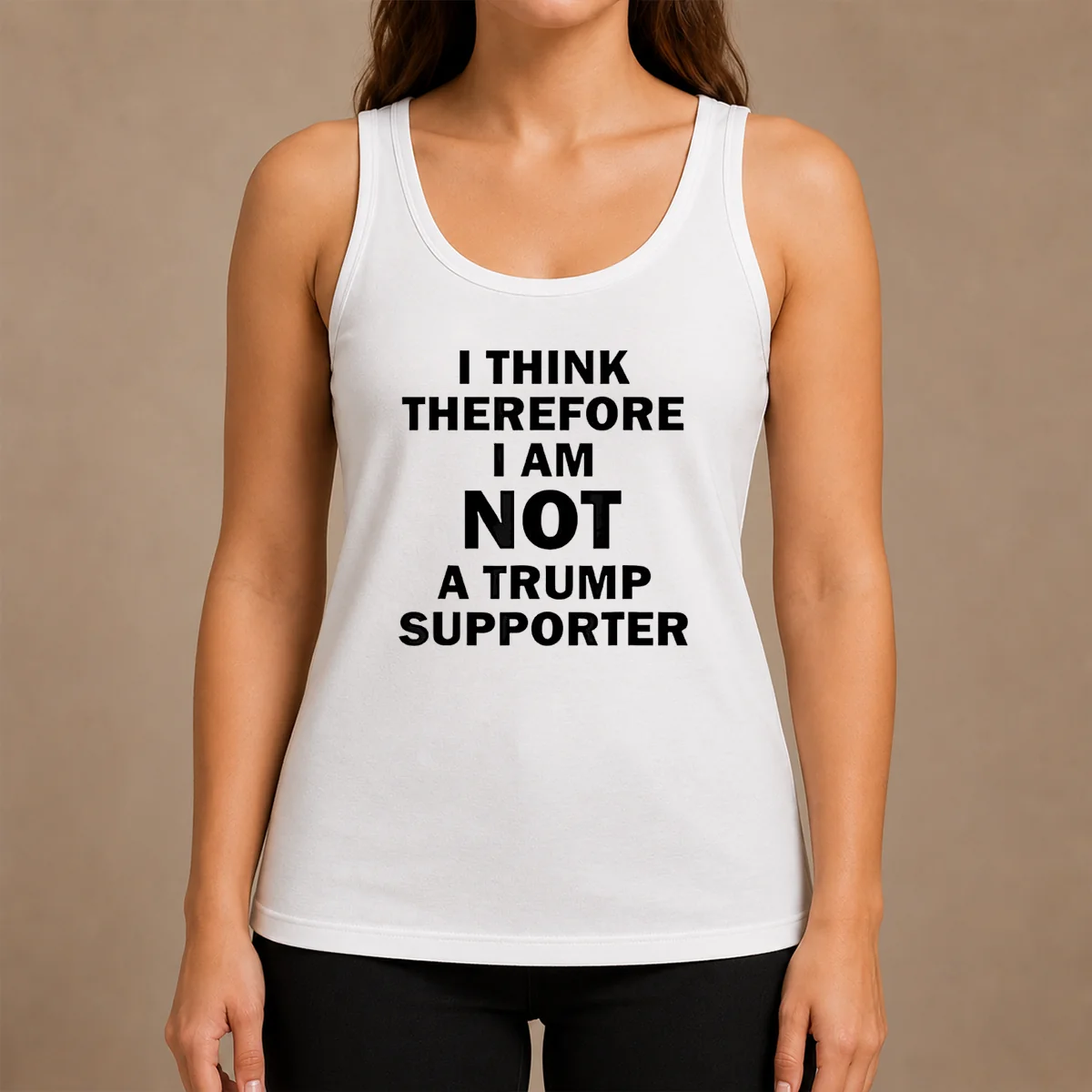 Pretty Premium Donald Trump Anti Political I Think Therefore I Am Not A Trump Supporter Shirt - Image 3