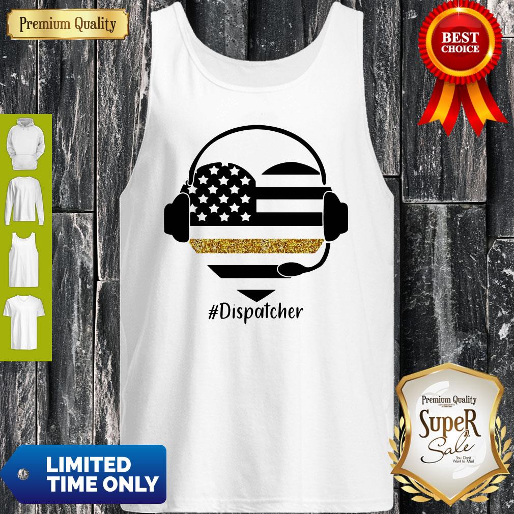 Official Dispatcher Heart American Flag Shirt - Image 4